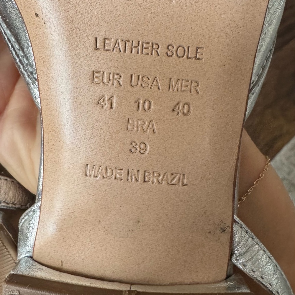 Vicenza Silver Ankle Strap Flats - Picture 6 of 7